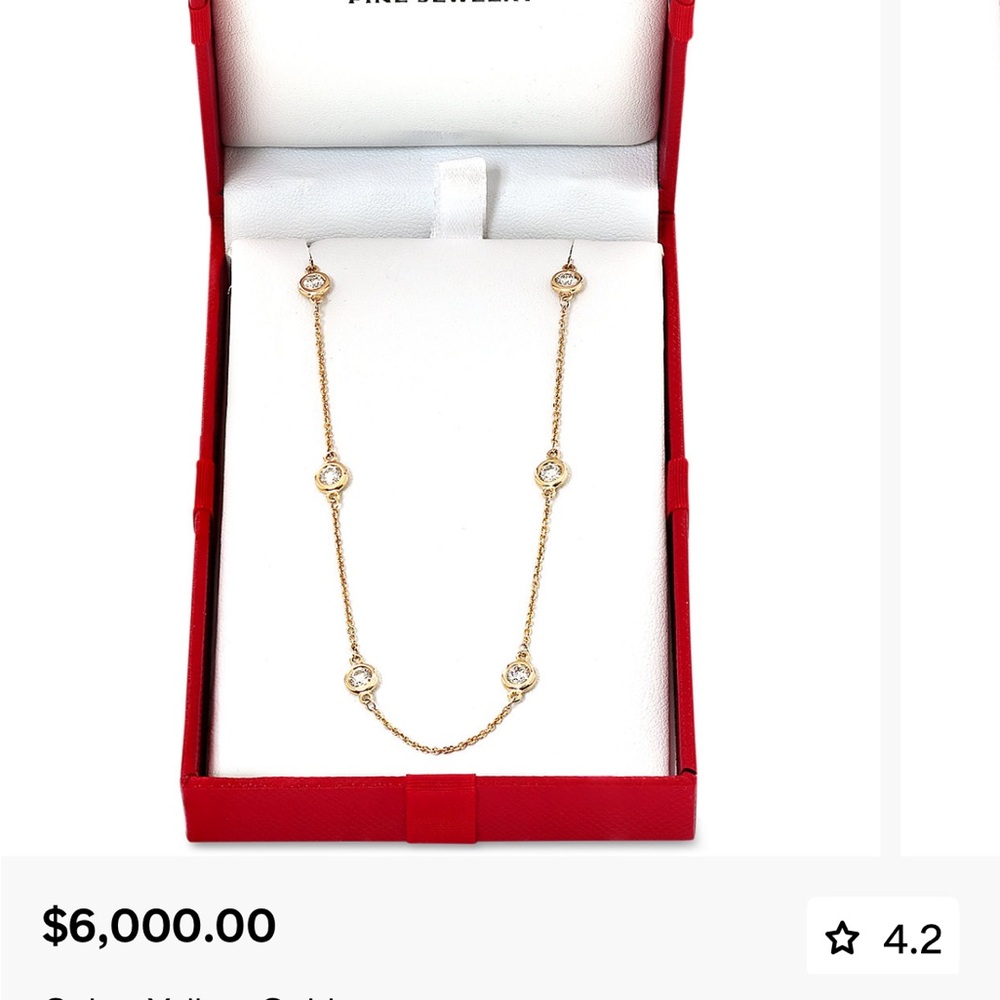 Elegant EFFY 14kGold with 1 carat white Diamonds station necklace